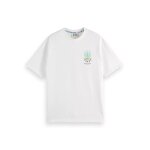 Ανδρική μπλούζα κοντό μανίκι Relaxed-fit front and back artwork SCOTCH & SODA 180050 λεύκο - Image 4