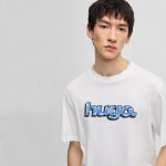 Ανδρική μπλούζα κοντό μανίκι HUGO 50542932 λευκό - Image 5