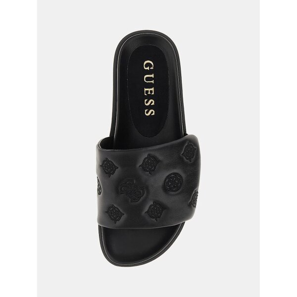 FLJFA2ELE19-BLACK-ALT3 ΓΥΝΑΙΚΕΙΟ Σανδάλι Fabio με 4G και λογότυπο peony GUESS FLJFA2ELE19 - Image 1