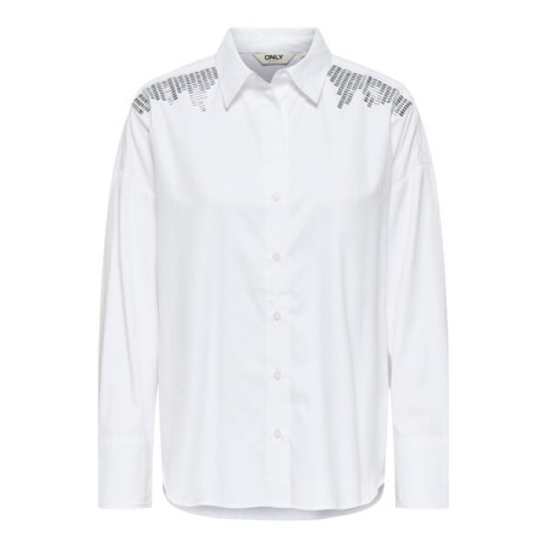 ΓΥΝΑΙΚΕΙΟ ΠΟΥΚΑΜΙΣΟ ΛΕΥΚΟ ONLOREGON LEANA LIFE LS EMBELI SHIRT WVN ONLY 15354862 - Image 3