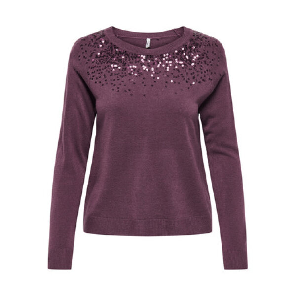 F_15359242_M_4871320_Front ΓΥΝΑΙΚΕΙΑ ΜΠΛΟΥΖΑ ΜΠΟΡΝΤΩ ONLSTARRY LS SEQUIN O-NECK KNT ONLY 15359242 - Image 1