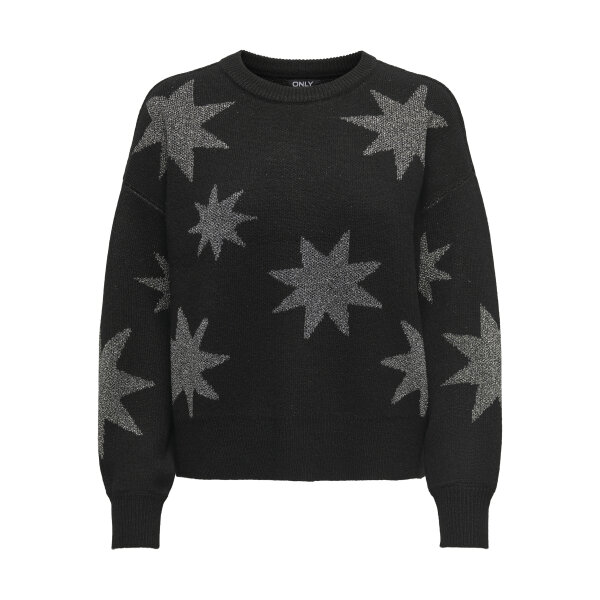 ONLROSIE LS O-NECK GLITTER KNT ΓΥΝΑΙΚΕΙΟ ΠΟΥΛΟΒΕΡ ΜΑΥΡΟ ONLY 15328250 - Image 1