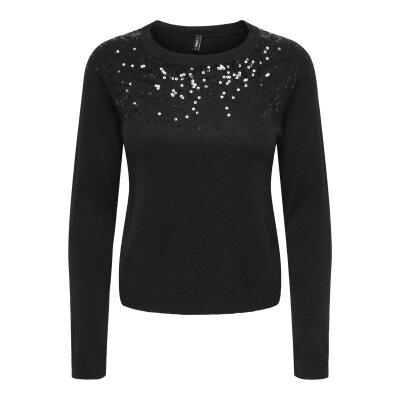 ΓΥΝΑΙΚΕΙΑ ΜΠΛΟΥΖΑ ΜΑΥΡΟ ONLSTARRY LS SEQUIN O-NECK KNT ONLY 15359242