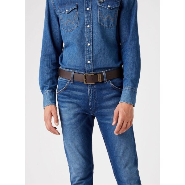 ΑΝΔΡΙΚΗ ΖΩΝΗ ΚΑΦΕ WRANGLER 112125435-BROWN - Image 1