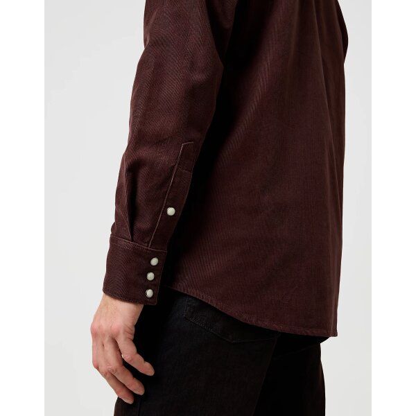 Ανδρικό πουκάμισο Western cord Wrangler 112371428-Mahogany - Image 3