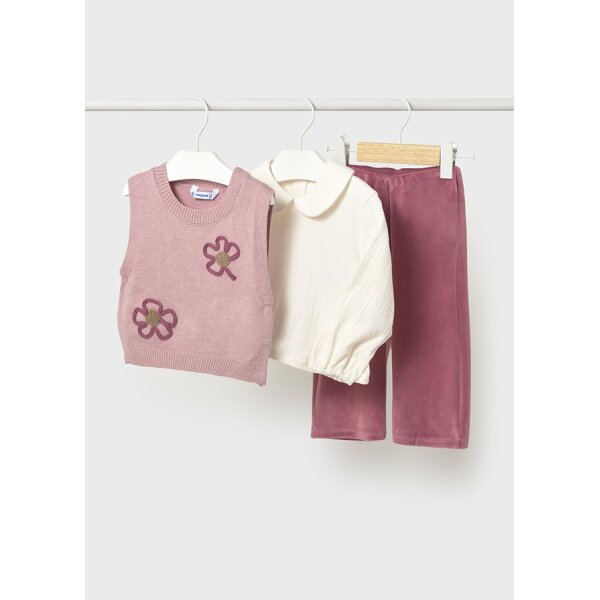 ΠΑΙΔΙΚΟ ΣΕΤ ΠΑΝΤΕΛΟΝΙ ΜΕ ΓΙΛΕΚΟ ΠΛΕΧΤΟ ΡΟΖ ΚΟΡΙΤΣΙ MAYORAL 15-02596-049 - Image 1