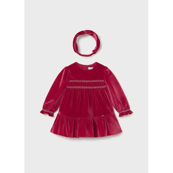 15-02904-075-L-4 ΠΑΙΔΙΚΟ ΦΟΡΕΜΑ ΒΕΛΟΥΔΙΝΟ ΜΕ ΣΤΕΚΑ ΚΟΚΚΙΝΟ ΚΟΡΙΤΣΙ MAYORAL 15-02904-075 - Image 1