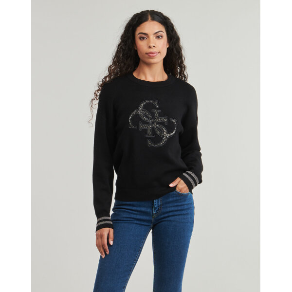 20250926161433_0dff019d ΓΥΝΑΙΚΕΙΟ ΠΛΕΚΤΟ LS CN SYLVIE LOGO SWTR GUESS W5BR42Z26I2-GU0/JBLK - Image 1