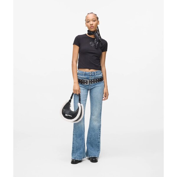 ΓΥΝΑΙΚΕΙΑ ΜΠΛΟΥΖΑ SLIM STUDDED Karl Lagerfeld ΜΑΥΡΟ A4W17018-999 - Image 4