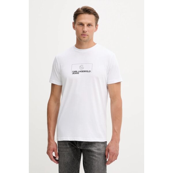 AW25-TSM19R-00X_F1 Ανδρική Μπλούζα Slim Outline KARL LAGERFELD JEANS A4M17020 Λευκό - Image 1