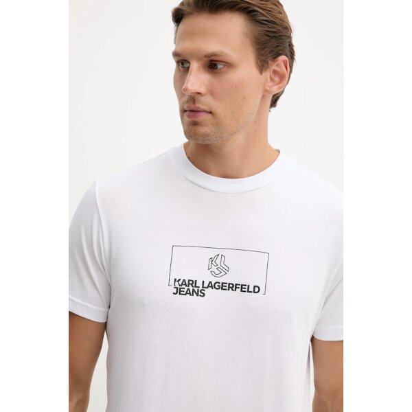 Ανδρική Μπλούζα Slim Outline KARL LAGERFELD JEANS  A4M17020 Λευκό - Image 3