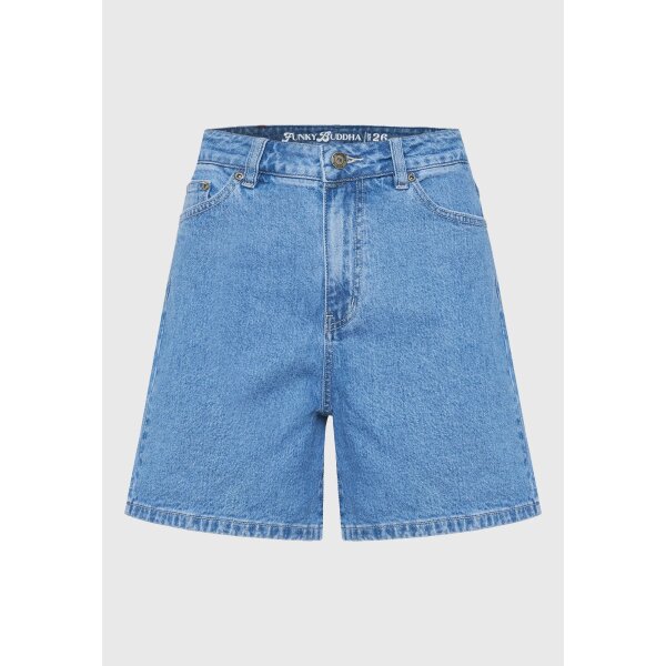 Γυναικείο τζιν σορτς με ελαφρύ ξεθώριασμα FUNKY BUDDHA FBL011-163-03 - Image 6