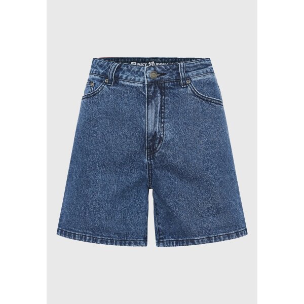 Γυναικείο τζιν σορτς με ελαφρύ ξεθώριασμα FUNKY BUDDHA FBL011-163-03 ΜΠΛΕ - Image 6