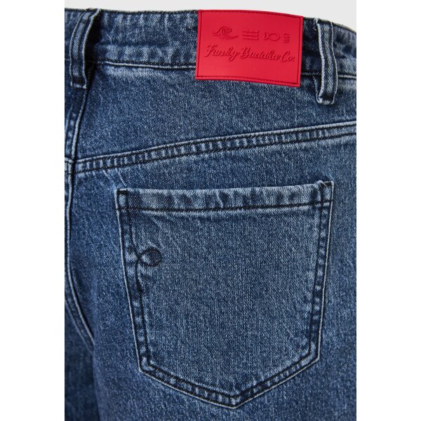 Γυναικείο τζιν σορτς με ελαφρύ ξεθώριασμα FUNKY BUDDHA FBL011-163-03 ΜΠΛΕ - Image 8