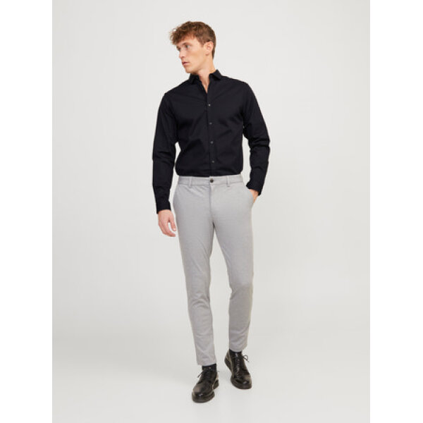 F_12201905_M_3789007_Front Full Ανδρικό πουκάμισο SLIM FIT JPRBLACARDIFF  JACK AND JONES 12201905 μαύρο - Image 1