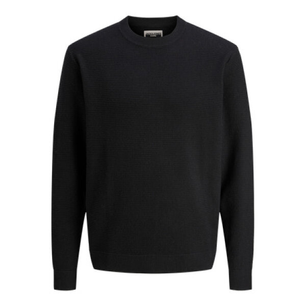 F_12283452_M_4827782_Front ΑΝΔΡΙΚΟ ΠΟΥΛΟΒΕΡ JCOTIER KNIT CREW NECK JACK AND JONES ΜΑΥΡΟ 12283452 - Image 1