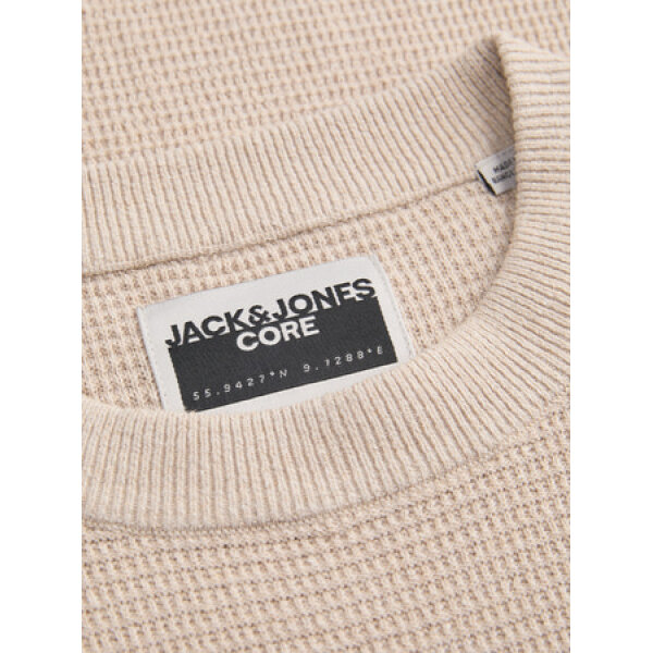 ΑΝΔΡΙΚΟ ΠΟΥΛΟΒΕΡ JCOTIER KNIT CREW NECK JACK AND JONES ΕΚΡΟΥ 12283452 - Image 3