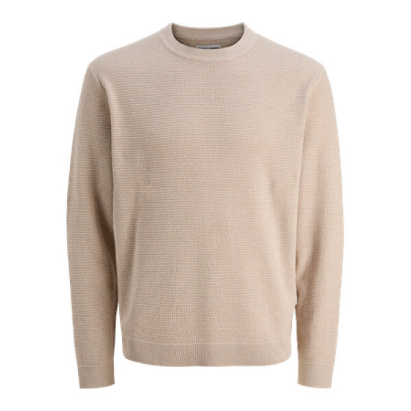 F_12283452_M_4827784_Front ΑΝΔΡΙΚΟ ΠΟΥΛΟΒΕΡ JCOTIER KNIT CREW NECK JACK AND JONES ΕΚΡΟΥ 12283452 - Image 1