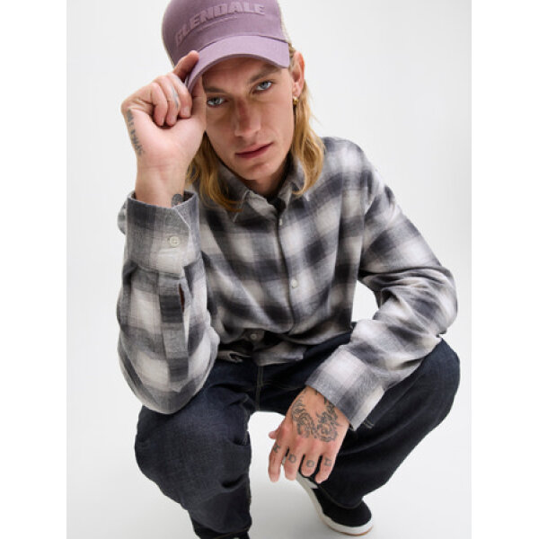 ΑΝΔΡΙΚΟ ΠΟΥΚΑΜΙΣΟ JCOCOVER CHECKED FLANNEL  JACK AND JONES ΛΕΥΚΟ 12283603 - Image 3