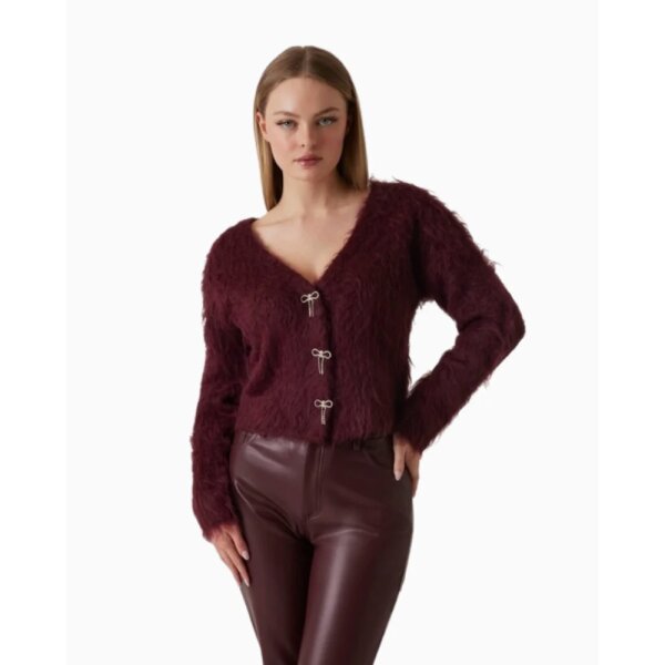 ΓΥΝΑΙΚΕΙΟ ΠΛΕΚΤΟ LS VN TOMIKO BOW BUTTON CARDI GUESS W5BR91Z3JI2-G596 - Image 1