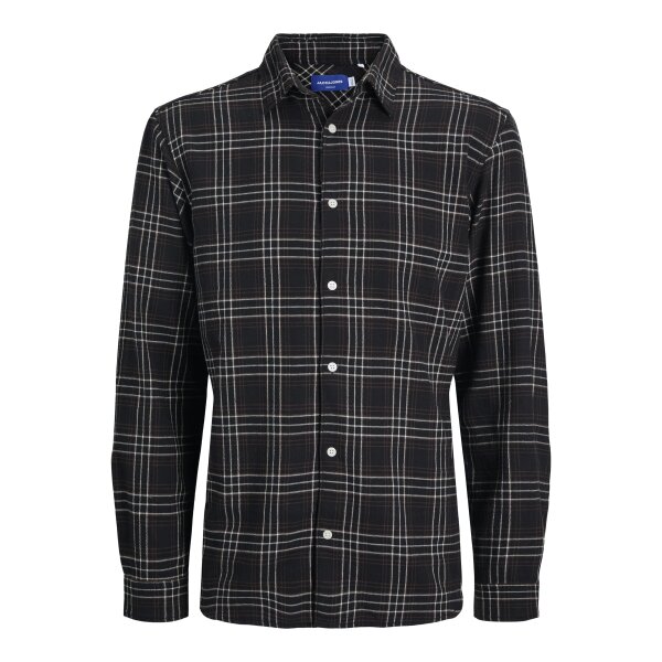 JACK&JONES_FallWinter2025_4830758_12260776 ΑΝΔΡΙΚΟ ΠΟΥΚΑΜΙΣΟ JORJOSHUA FLANNEL CHECK JACK AND JONES ΜΑΥΡΟ 12260776 - Image 1
