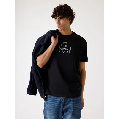 ΑΝΔΡΙΚΗ ΜΠΛΟΥΖΑ  SS BSC BASIC QUATTRO G TEE GUESS M5BI76I3Z14-JBLK
