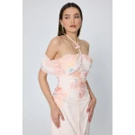 Μακρύ Φλοράλ Φόρεμα Μουσελίνα AMBROSIA MML25-01-07-037_VANILLA - Image 2