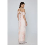 Μακρύ Φλοράλ Φόρεμα Μουσελίνα AMBROSIA MML25-01-07-037_VANILLA - Image 4