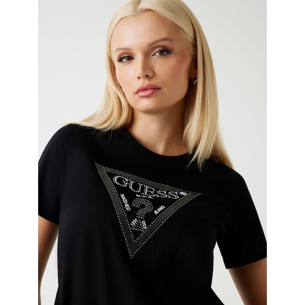 W5BI18I3Z14-JBLK-ALT9 ΓΥΝΑΙΚΕΙΑ ΜΠΛΟΥΖΑ SS CN KRYSTAL TRIANGLE TEE GUESS W5BI18I3Z14-GU0/JBLK - Image 5