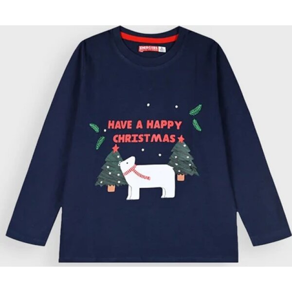 ΠΑΙΔΙΚΗ ΜΠΛΟΥΖΑ ΧΡΙΣΤΟΥΓΕΝΝΙΑΤΙΚΟ ΤΥΠΩΜΑ ΜΠΛΕ  ΑΓΟΡΙ ENERGIERS 12-124181-5 - Image 1