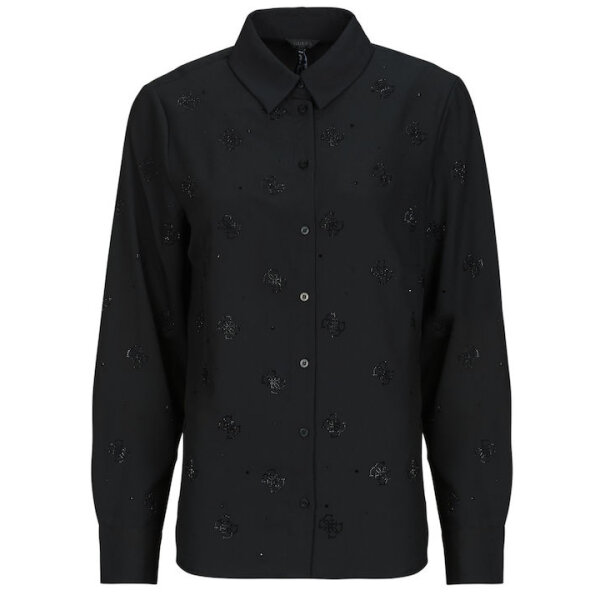 ΓΥΝΑΙΚΕΙΟ ΠΟΥΚΑΜΙΣΟ LS FLORE LOGO HOTFIX SHIRT GUESS W5BH80W2982-JBLK - Image 6