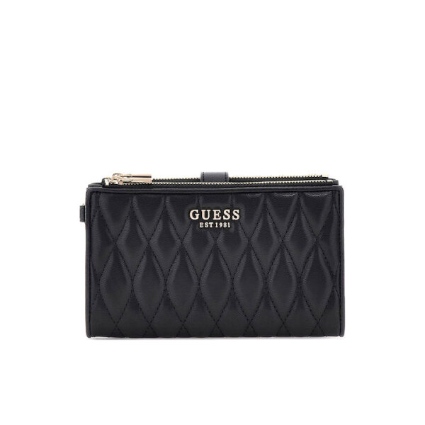 fixedratio_20251021103526_guess_valla_gynaikeio_portofoli_mayro_swqg8122157_bla ΓΥΝΑΙΚΕΙΟ VALLA SLG DBL ZIP ORGANIZER  GUESS SWQG8122157-GU0/BLA - Image 1