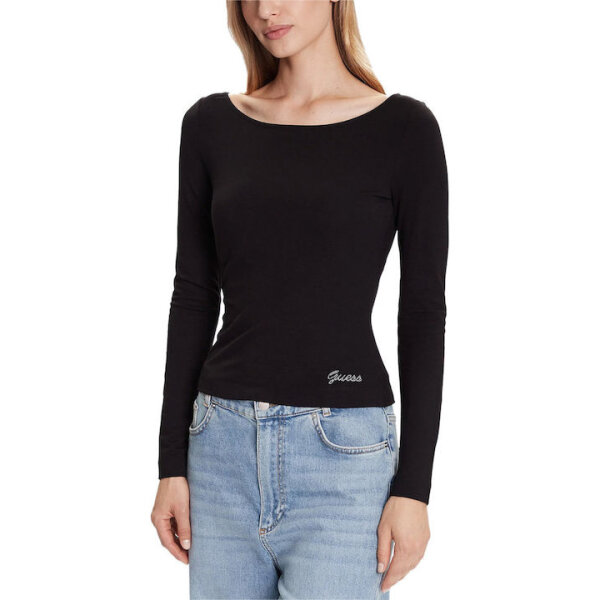 ΓΥΝΑΙΚΕΙΑ ΜΠΛΟΥΖΑ LS BOAT NK BASIC TOP  GUESS W5BP46KCYV2-GU0/JBLK - Image 1