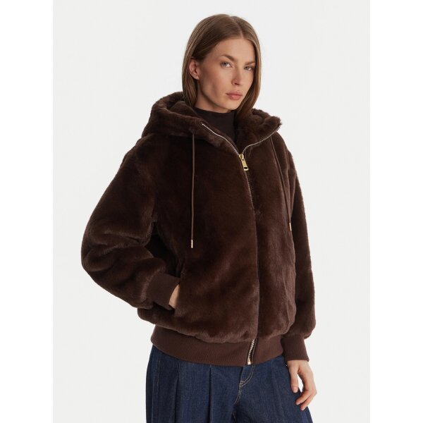 guess-gouna-w5bl66-w3890-kaphe-regular-fit-0000305463173 ΓΥΝΑΙΚΕΙΟ ΜΠΟΥΦΑΝ LUCREZIA FAUX FUR LOGO JACKET GUESS W5BL66W3890-A11R - Image 1