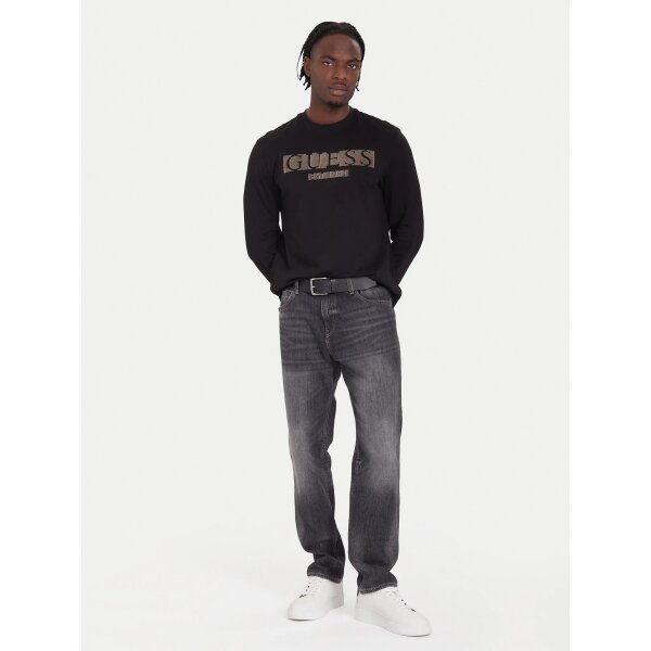 ΑΝΔΡΙΚΗ ΜΠΛΟΥΖΑ CN LS FLOCK LOGO TEE GUESS M5BI10K8FQ4-JBLK - Image 2