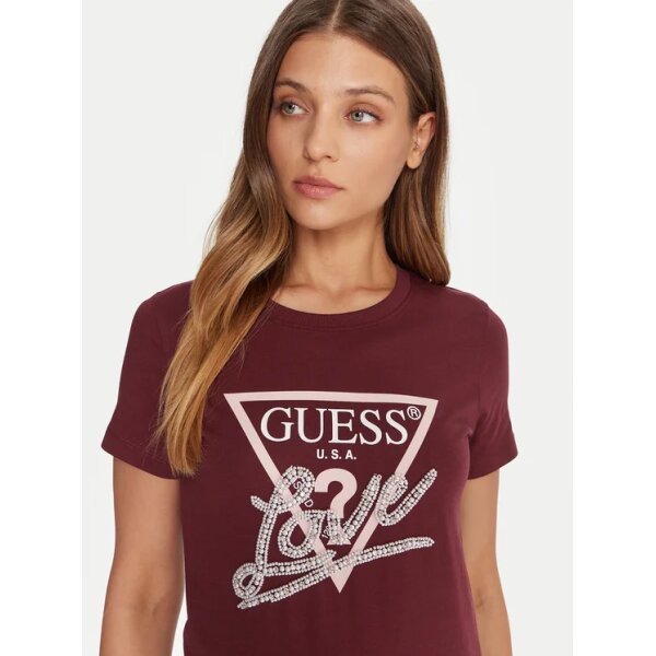 ΓΥΝΑΙΚΕΙΑ ΜΠΛΟΥΖΑ SS CN PEARLS LOVE TRIANGLE TEE GUESS W5YI40I3Z14-GU0/G596 - Image 4