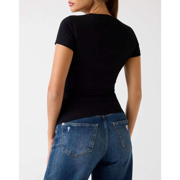 ΓΥΝΑΙΚΕΙΑ ΜΠΛΟΥΖΑ SS CN TRIANGLE PYTHON TEE GUESS W5BI15J1314-JBLK - Image 2
