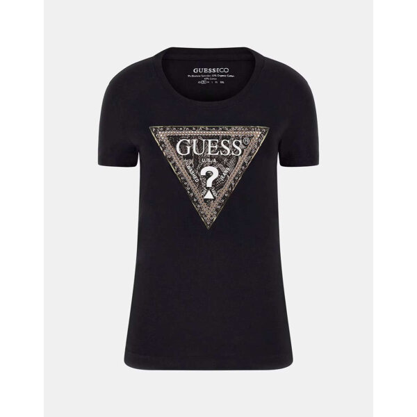 ΓΥΝΑΙΚΕΙΑ ΜΠΛΟΥΖΑ SS CN TRIANGLE PYTHON TEE GUESS W5BI15J1314-JBLK - Image 3