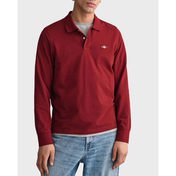 Ανδρικό Πόλο Πικέ μακρύ μανίκι GANT  2230-604 Μπορντώ - Image 1