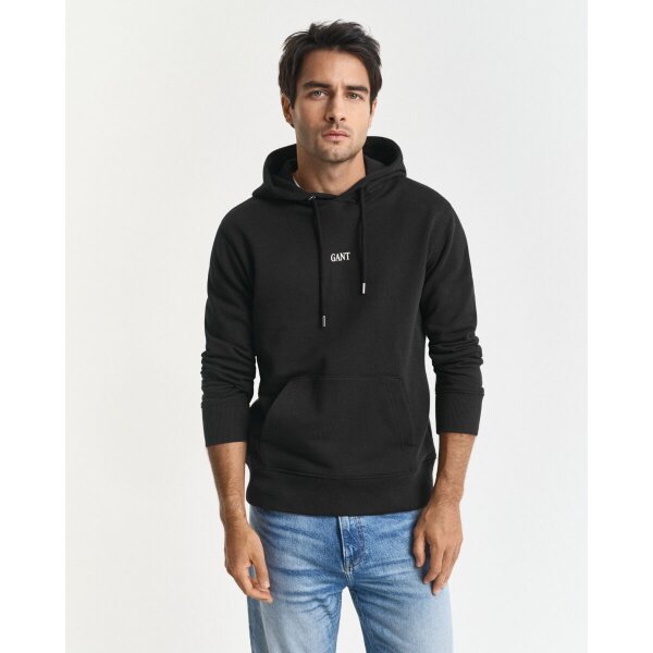 1_4_6 Ανδρική Μπλούζα Φούτερ με κουκούλα GANT 2067071-005 Μαύρη - Image 1