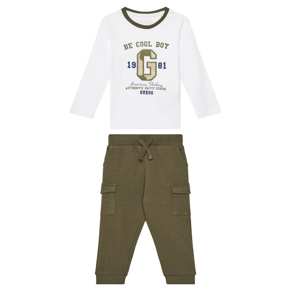 20250804094227_guess_paidiko_set_formas_leyko_2tmch_n5yg06k8hm4_g011 ΠΑΙΔΙΚΟ SET LS T-SHIRT + CARGO JOGGER GUESS N5YG06K8HM4-GU0/G011 - Image 1