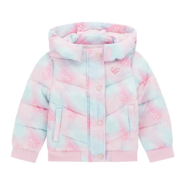 20250818111413_guess_paidiko_casual_mpoufan_me_koukoula_galazio_roz_k5yl02wegy0_pe27 ΠΑΙΔΙΚΟ ΜΠΟΥΦΑΝ PADDED HOODED LS JACKET GUESS K5YL02WEGY0-GU0/PE27 - Image 1