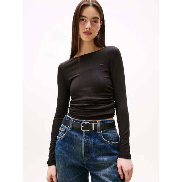 20250910135739_tommy_hilfiger_gynaikeia_mplouza_mayro_dw0dw21568_bds ΓΥΝΑΙΚΕΙΟ TJW SLIM RUCHED LS TOP TOMMY JEANS DW0DW21568-BDS - Image 1