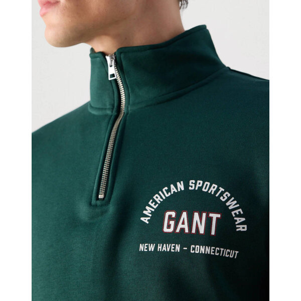 Ανδρική Μπλούζα Φούτερ half zip GANT 2067091-374 Πράσινη - Image 9