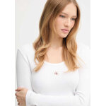 ΓΥΝΑΙΚΕΙΑ ΜΠΛΟΥΖΑ LS WOVEN LABEL 2X2 RIB SCOOP N CALVIN KLEIN LV047D218G-YAA - Image 2