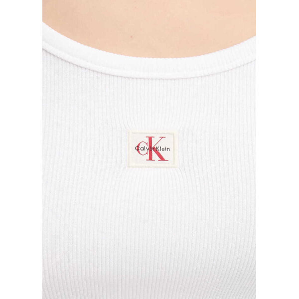 ΓΥΝΑΙΚΕΙΑ ΜΠΛΟΥΖΑ LS WOVEN LABEL 2X2 RIB SCOOP N  CALVIN KLEIN LV047D218G-YAA - Image 3