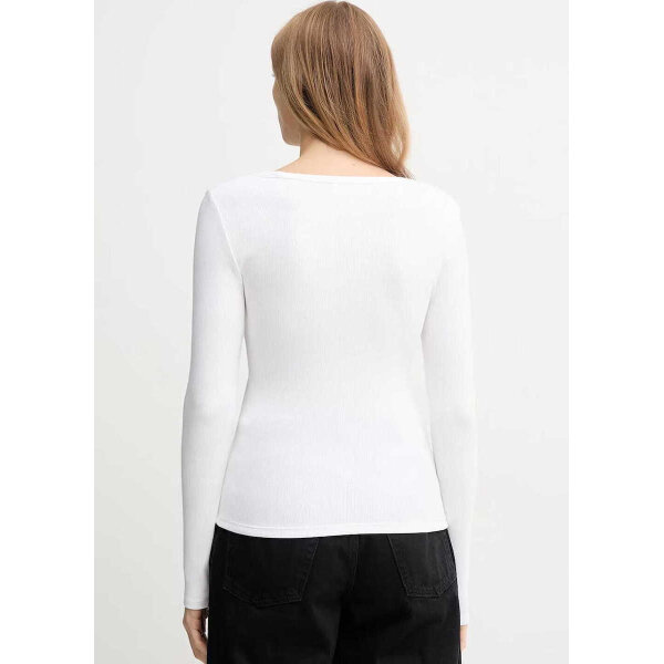 ΓΥΝΑΙΚΕΙΑ ΜΠΛΟΥΖΑ LS WOVEN LABEL 2X2 RIB SCOOP N  CALVIN KLEIN LV047D218G-YAA - Image 4