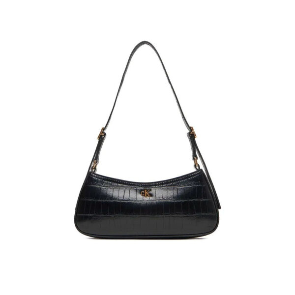 20250913030743_calvin_klein_gynaikeia_tsanta_omou_mayri_lv04f3283g_yih (1) ΓΥΝΑΙΚΕΙΑ ΤΣΑΝΤΑ CK CROC SMALL SHOULDER BAG CALVIN KLEIN LV04F3283G-YIH - Image 1