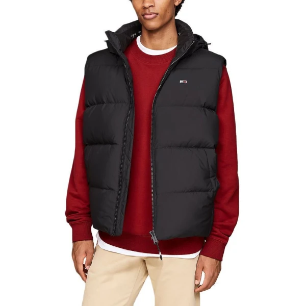 20250914052157_tommy_hilfiger_amaniko_mpoufan_puffer_black_dm0dm20465_bds ΑΝΔΡΙΚΟ  ΓΙΛΕΚΟ TJM ESSENTIAL DOWN VEST EXT TOMMY JEANS DM0DM20465-BDS ΜΑΥΡΟ - Image 1