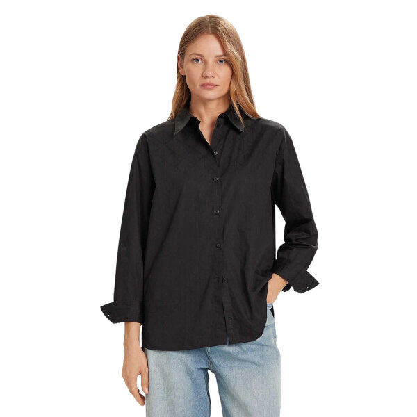 20250917113139_calvin_klein_makrymaniko_gynaikeio_poukamiso_black_lv044d167g_ub1 ΓΥΝΑΙΚΕΙΟ OP Logo Perfect Button-down S CALVIN KLEIN LV044D167G-UB1 - Image 1